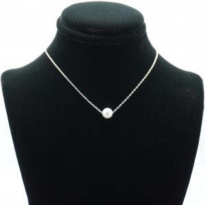 Solo Pearl Necklace White Gold Dipped Chain