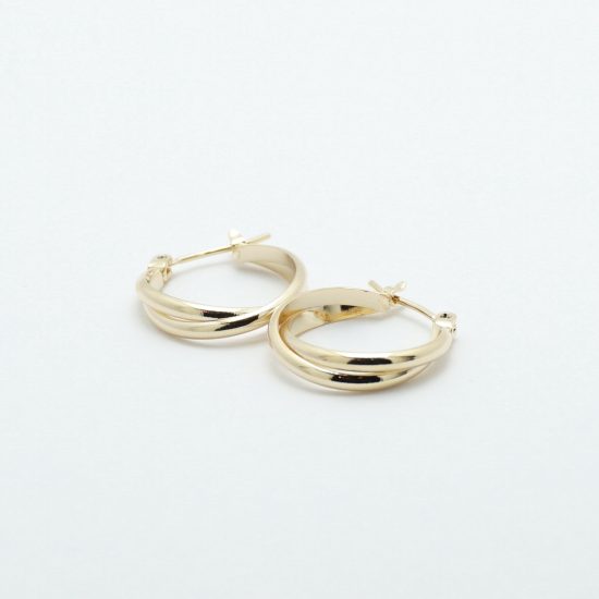 14K Gold Dipped Double Layered Hoop Earrings