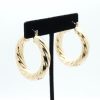 14K Gold Dipped Twisted Hoop Earrings