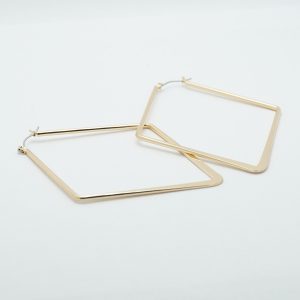 14K Gold Filled Diamond Shaped Hoop Earrings