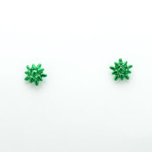 Bow Green Stud Earrings