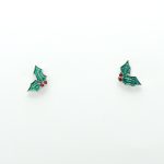 Holly Stud Earrings in Red and Green