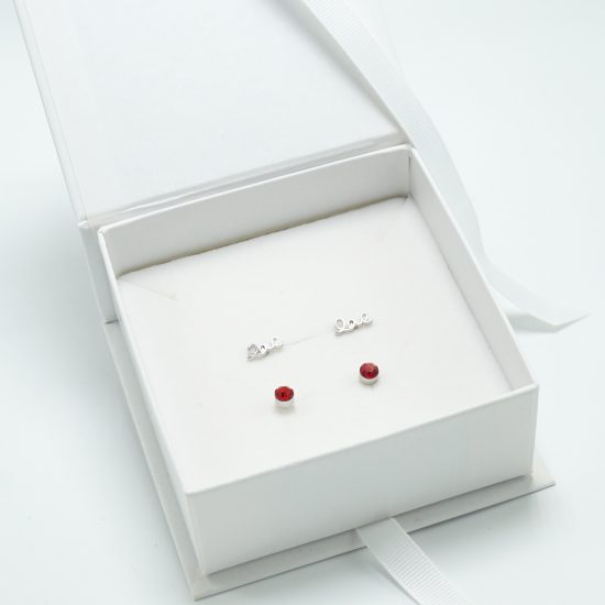 Love and Red Stud Earrings Set
