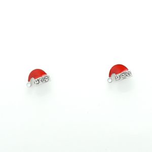 Santa Hat Stud Earrings in Red