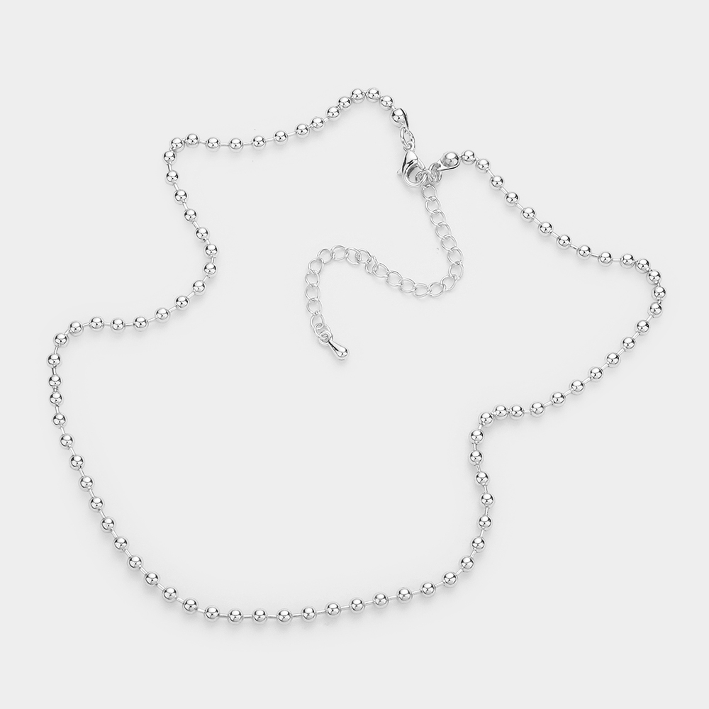 Ball Chain Necklace in Silver