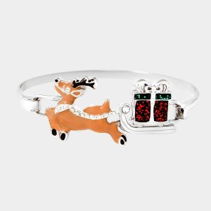 Rudolph Glitter Gift Hook Bracelet