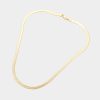 Gold Plated 4mm Herringbone Chain Necklace 16 inch