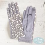 Leopard Pattern Touch Gloves in Grey