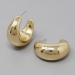 Pierced Puffed Hoop Earrings in Gold