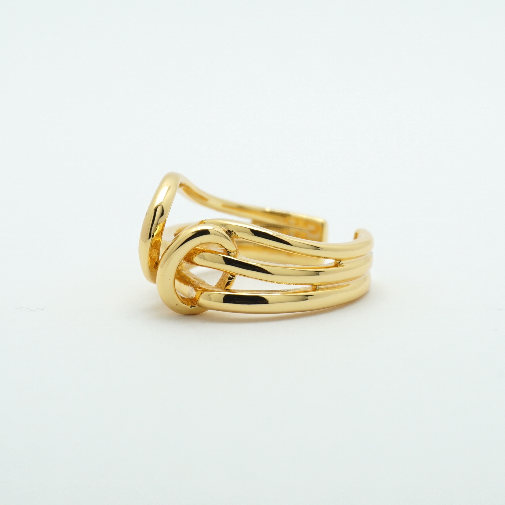 Adjustable 18K Gold Dipped Wavy Ring