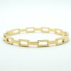 Chain Link Crystal Bangle Bracelet in Gold