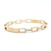 Chain Link Crystal Bangle Bracelet in Rose Gold