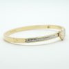 Crystal Heart Bangle Bracelet in Gold