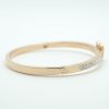 Crystal Heart Bangle Bracelet in Rose Gold