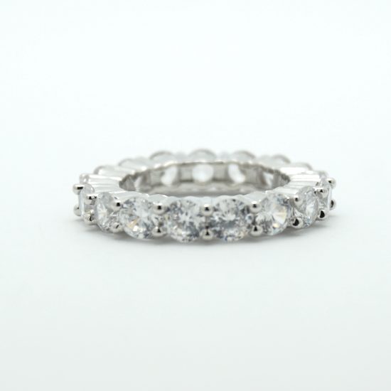Wide Eternity Band Ring in Silver