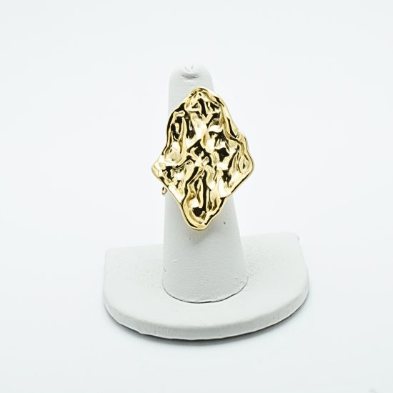 Adjustable Crinkle Ring in Gold