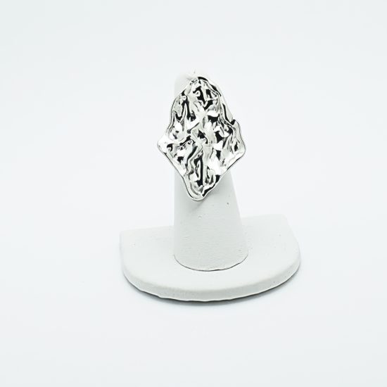 Adjustable Crinkle Ring in Silver
