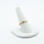Pearl and Crystal Band Ring in Gold Size 9