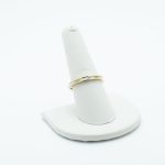 Pearl and Crystal Band Ring in Gold Size 9