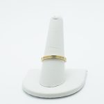 Pearl and Crystal Band Ring in Gold Size 9
