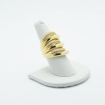 Adjustable Triple Crystal Row Ring in Gold