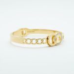 Double O Crystal Bangle Gold