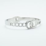 Double O Crystal Bangle Silver