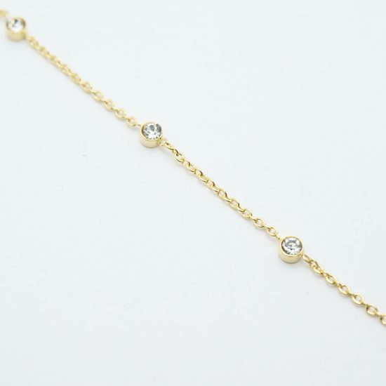 Gold Dipped Crystal Station Bracelet