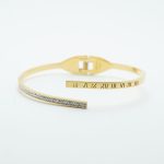 Roman Numeral Crystal Bangle Bracelet