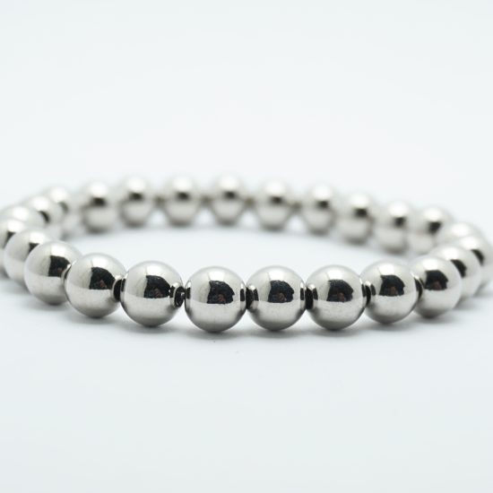 Stretch Ball Bracelet Large Silver